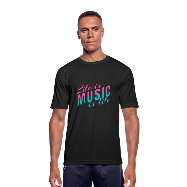 Herren Sportshirt mit Musikdesign als Beispiel für 40 verschiedene Herren Sport-Produkte bei MusicaMotive