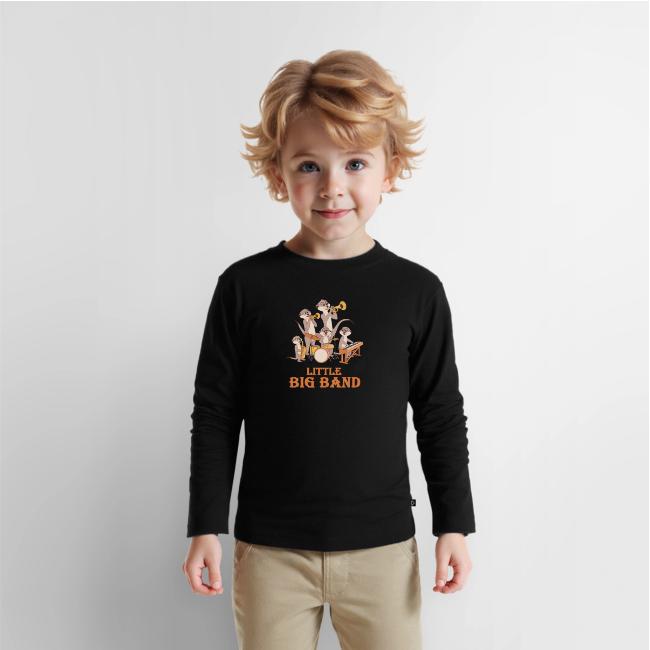 Kinder Langarmshirt mit Musikmotiv von MusicaMotive als Beispiel für 3 verschiedene Langarmshirts