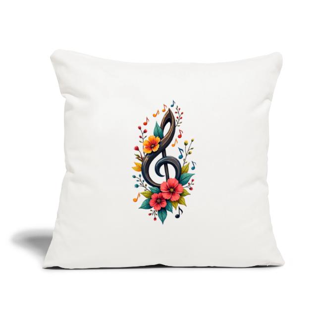 Dekokissen mit Violinschlüssel und Blumenmotiv als Geschenk für Musikliebhaber