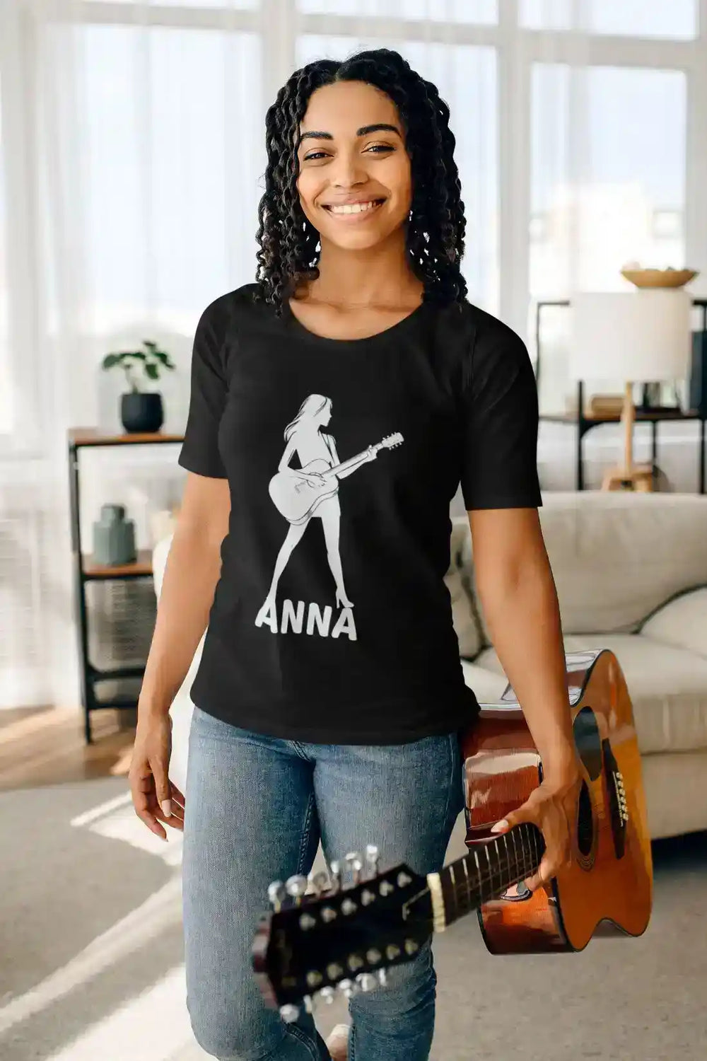 Personalisierbares T‑Shirt Gitarre „ANNA“ Design